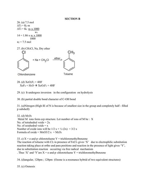 Cbse Class 12 Chemistry Marking Scheme And Solutions 2021 22 Indcareer Docs