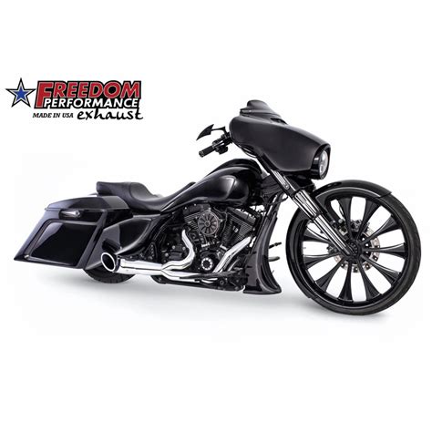 Freedom Performance HD00847 2 Into 1 Turnout Exhaust Chrome For Harley