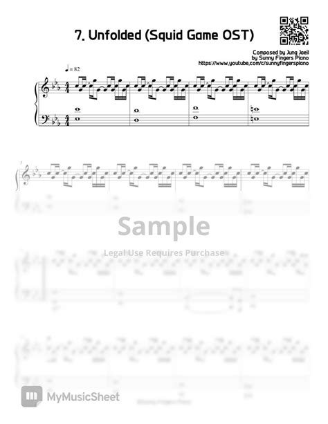 Squid Game Ostbgm Episode2 Ending Theme 7 Unfolded Series Sheets By Sunny Fingers Piano