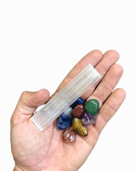 Kit Cristais Chakras Roladas Selenita P Medita O Reiki