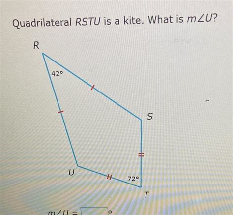 Solved Quadrilateral Rstu Is A Kite What Is Mu Chegg