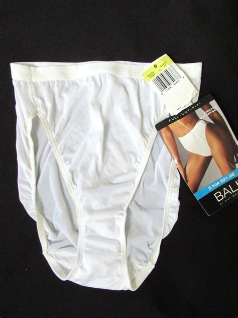 Vintage Bali Hi Cut Brief Panties Nwt S White Size Gem