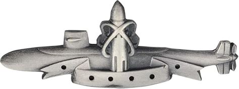 Amazon USN Submarine Deterrent Patrol Badge Regulation Size Silver