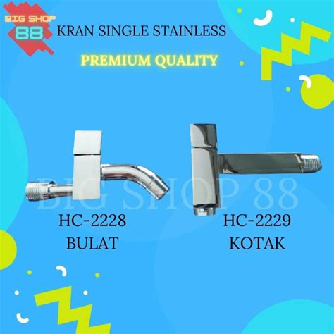 Jual Keran Kran Air Single Wall Tembok Dinding Stainless Premium Halcon