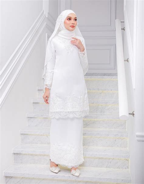 Hijabistahub Kurung Nikah Outfit Bride Series Baju Nikah Offwhite