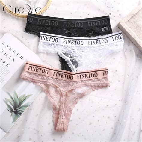 Cutebyte 3pcsset Womens Sexy Lace Panties Underwear G String Thongs Lingerie Panty Seamless