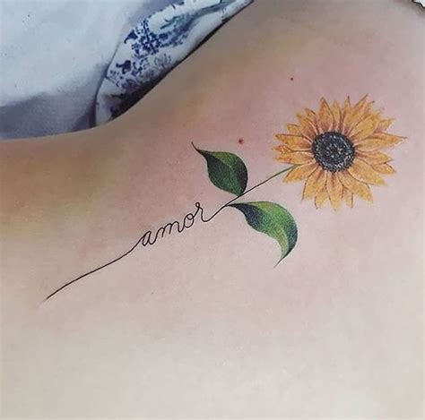 Amor Sunflower Tattoo Personalized Temporary Flower Tattoo Waterproof ...