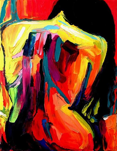 Abstract Nude Print Colorful Art By Aja Femme 172 8x10 11x14 And 16x20