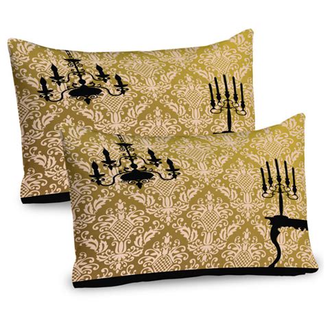 Ambesonne Damask Pillow Sham 2 Pack Victorian Style RoomYellow Black