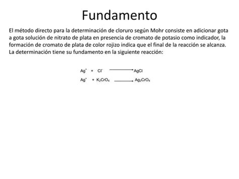 Practica Determinaci N De Cloruros M Todo Directo Ppt