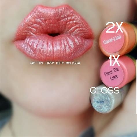 Lipsense Layering 2x Coral Lina 1x Fleur De Lisa Sealed With Prism