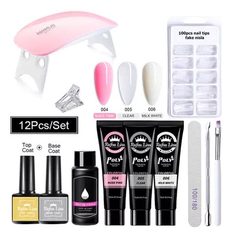 Kit U As Polygel Mlx Gel Base Top Slip Soluci N Tipsx Mercadolibre