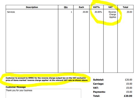 Uk Hmrc Vat Reverse Charge Support Sliq Invoicing Online Help