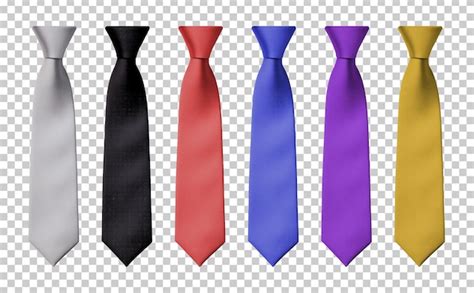 Premium PSD | Different color necktie set isolated on transparent ...