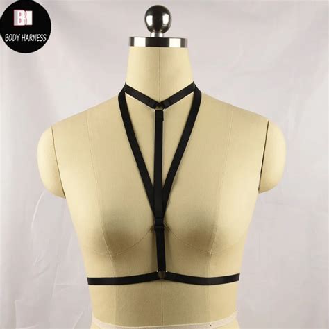 New Black Pastel Goth Body Harness Sexy Bondage Lingerie Handmade