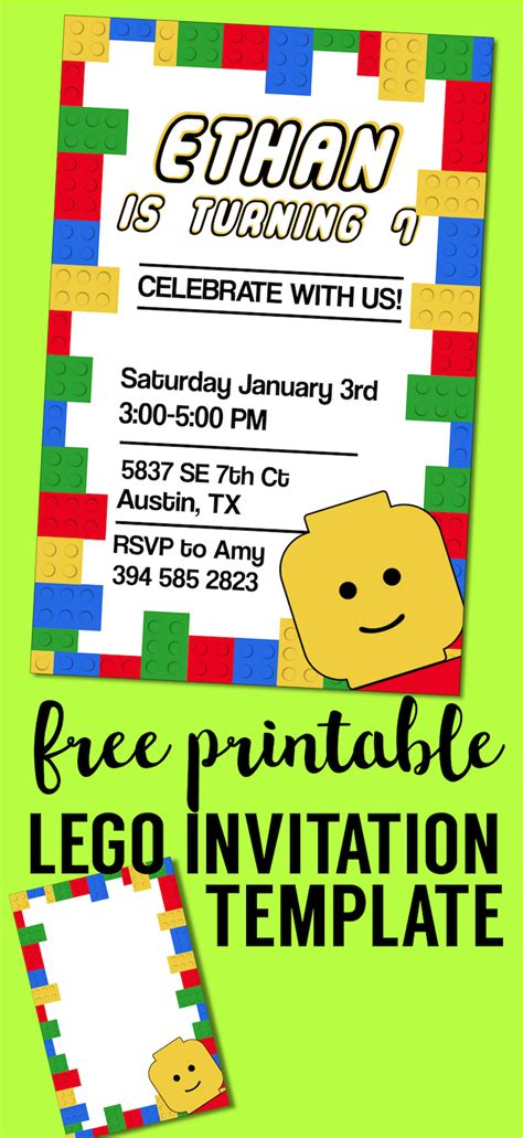 Lego Invitations Free Template