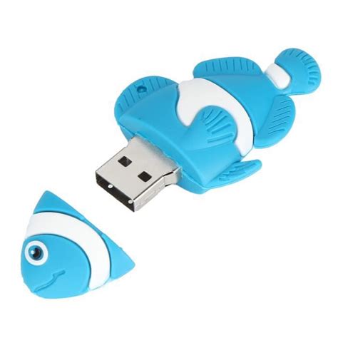 GOTOTOP Disque U de dessin animé Cartoon U Disk Blue Clownfish