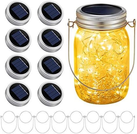 Solar Mason Jar Lights 4 Pack 30 LEDs Waterproof Fairy Firefly String