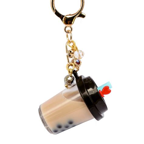 Boba Bubble Tea Keychain Kawaii Cute Miniature Milk Tea Etsy