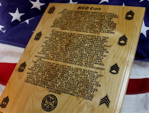 Us Army Nco Creed Plaque Itslaser Engraving