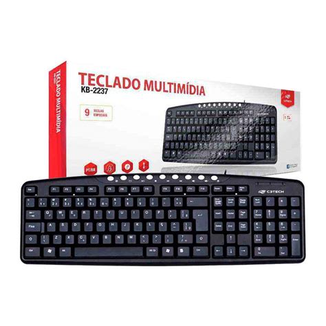 Teclado C3tech Multimidia Usb Kb2237 2 Bk Preto C3 Tech Black Friday