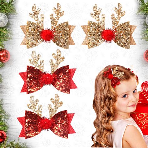 Amazon Auwiyd Pcs Christmas Deer Horn Hairpin Glitter Hair