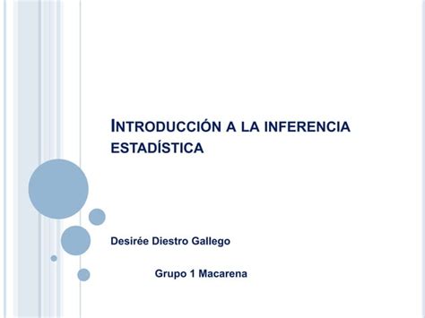 Introducción a la inferencia estadística PPT