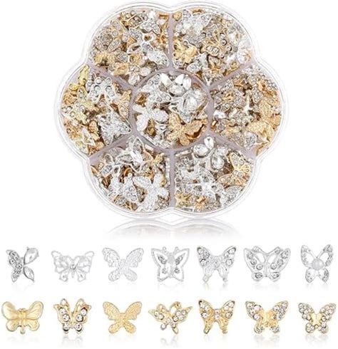 Amazon D Butterfly Nail Charms Crystals Diamonds Rhinestones