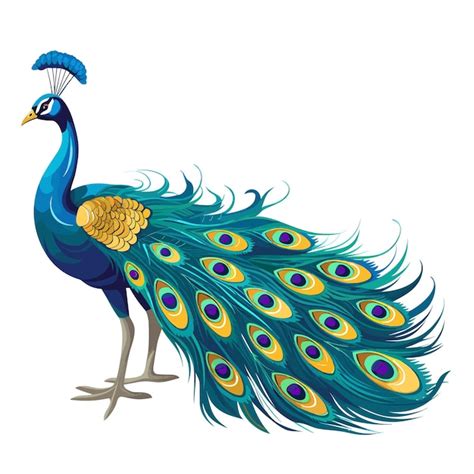 Premium Vector Hand Drawn Solid Color Peacock Illustration