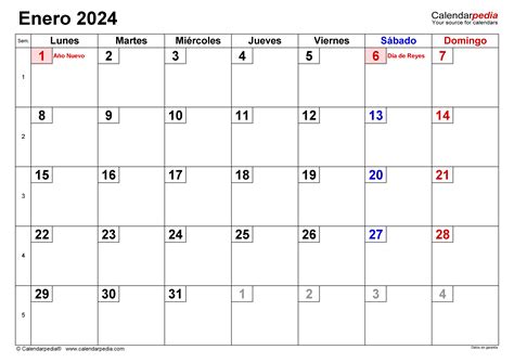 Calendario Enero 2024 Excel Para Descargar Emyle Isidora