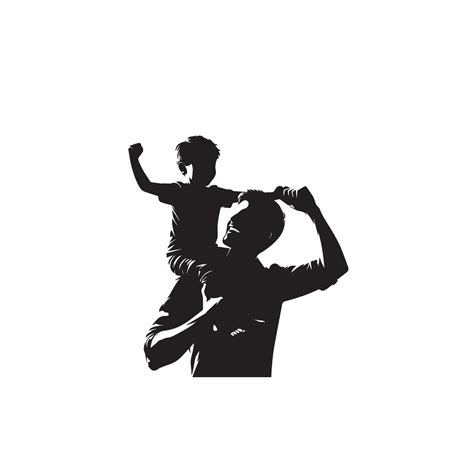 Father And Son Silhouette On White Background Father And Son Logo Illustration 45866007