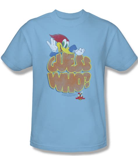 Woody Woodpecker Shirt Guess Who Adult Light Blue Tee T Shirt Woody