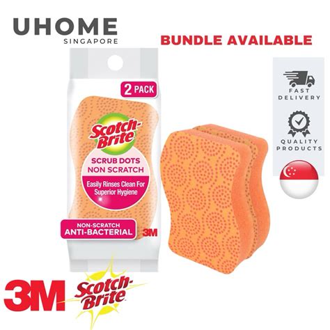 3M Scotch Brite Scrub Dots Non Scratch Anti Bacteria Scrub Sponges 2