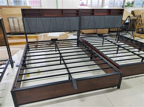 Gunaito Full Lift Up Bed Frame Storage Platform Bed With Wingback Head