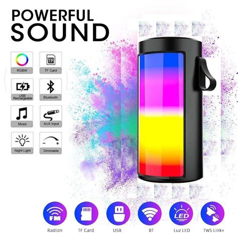 Speaker Zqs Super Bass Bluetooth Portable Wireless W Rgb Light