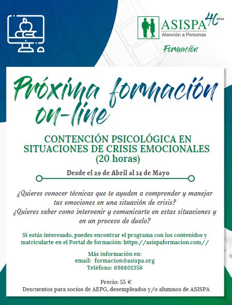 Curso Asispa Contención Psicológica En Situaciones De Crisis Emocionales 2020 Asociación