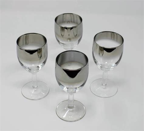 Silver Mercury Ombre Fade Small Wine Glasses Set Of 4 Etsy