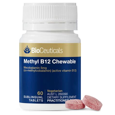 Bioceuticals Methyl B12 Chewable 60 Tablets Healthylife