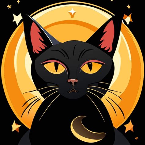 Premium Vector Black Cat Vector Illustration