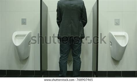 Man Peeing Toilet Bowl Restroom Long Shutterstock