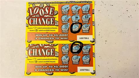 Ticket Winner On 1 Loose Change California Lottery Scratchers Scratch