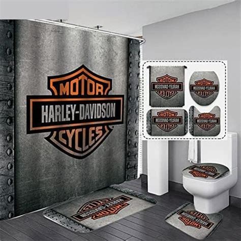 Harley Davidson Motorcycle Bathroom Decor Set NAIA456 IboneClothing