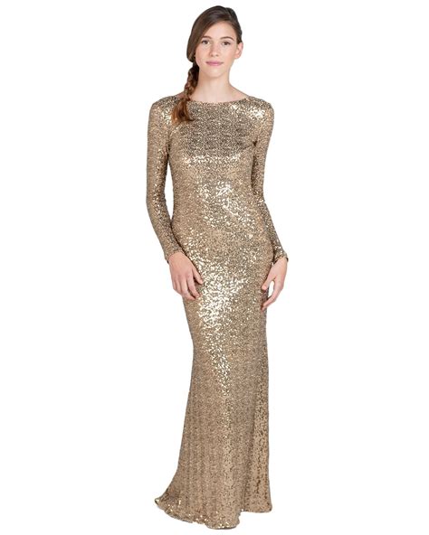 Eg0621c Gold Sequin Evening Gown By Badgley Mischka Designer Evening