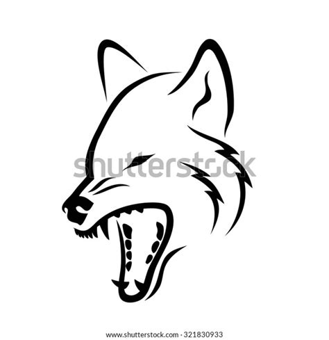 Angry Wolf Vector Illustration Stock Vector Royalty Free 321830933