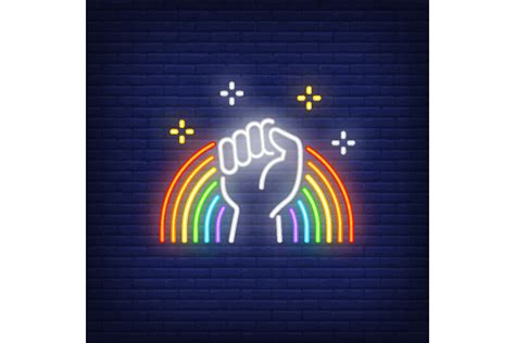 Gay Lib Neon Sign Glowing Rainbow With Graphic By Pch Vector Creative Fabrica