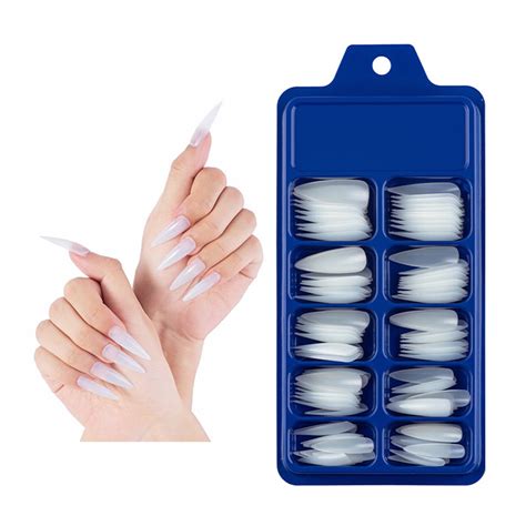 Colored Long Stiletto Press On Nails Full Cover Pointys Fake False Nails Artificial Fingernails