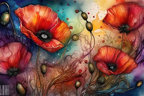 Beautiful Poppy Flower Graphic By Ariyan Store Creative Fabrica