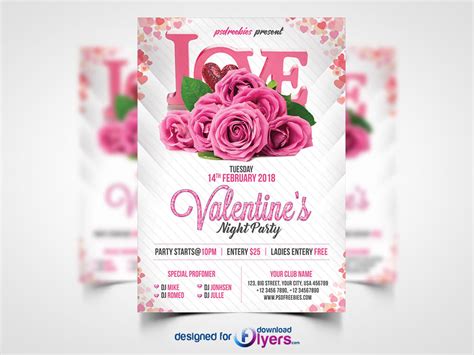 Premium Valentines Party Flyer Psd Template Flyer Psd