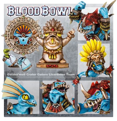 BLOOD BOWL LIZARDMEN TEAM GWAKA MOLI CRATOR GATOR Hobby Master