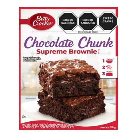 Betty Crocker Harina Supreme Brownie Choco Chunk Paquete Con 510g Caja Con 12 Paquetes 12 510g